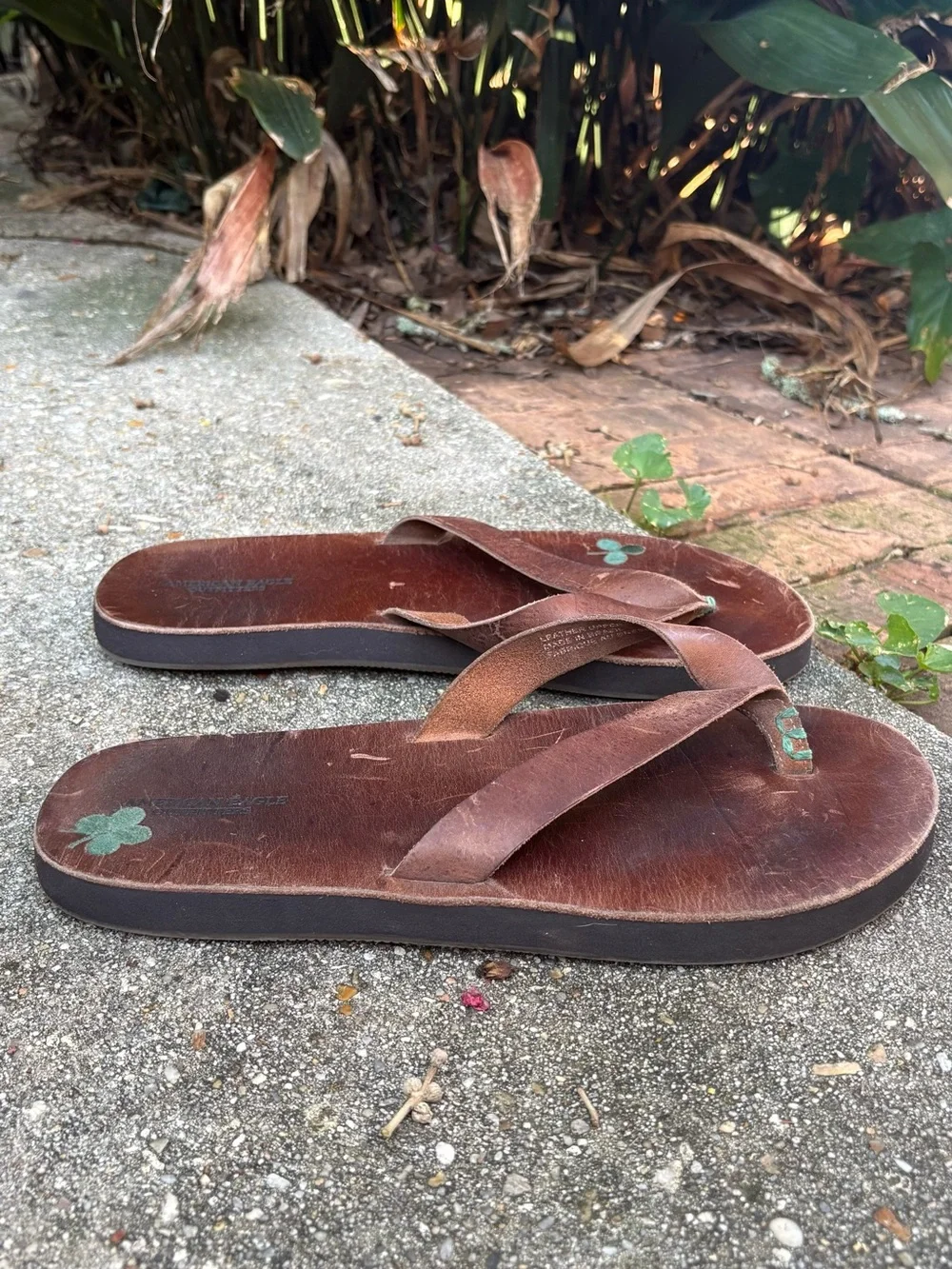 American Eagle AEO Brown Leather Men’s Thong Sandal Sz 9 Casual Preppy College